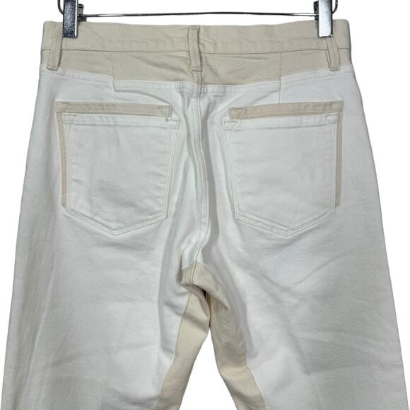 Frame Le Crop Mini Boot Jean 28 Two-Tone White Cream Color Block Casual Summer - Picture 5 of 11